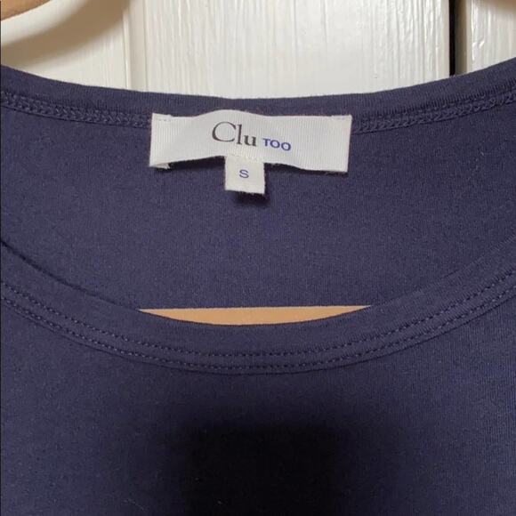 Clu navy L/S  T-shirt w white ruffle - S - Picture 8 of 10